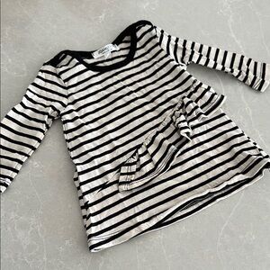 Striped Black and White babies dress
